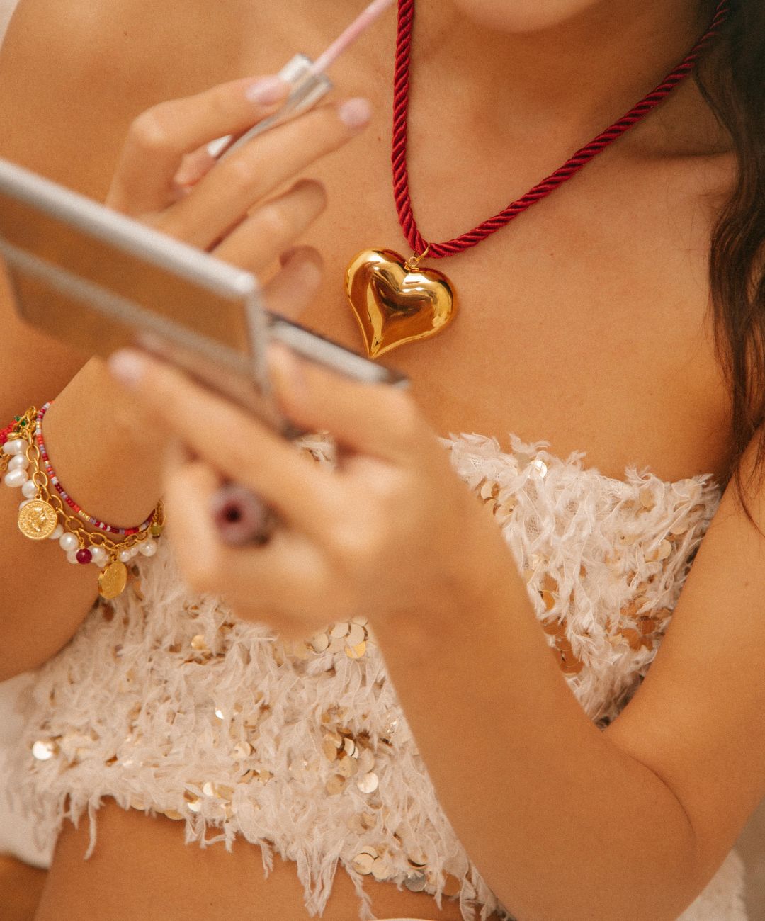Twist of Love Necklace Red
