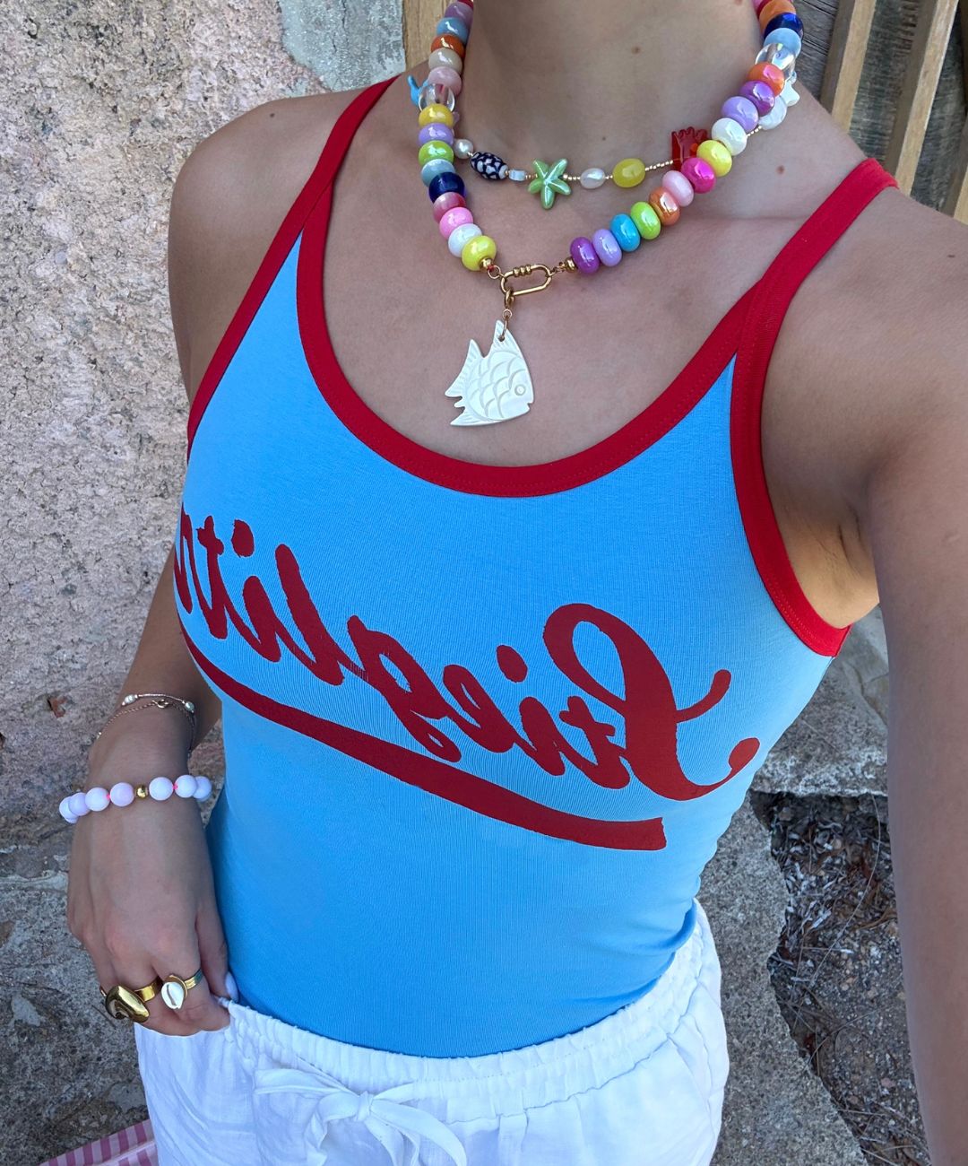 Zomerse dames ketting met kleurrijke kralen