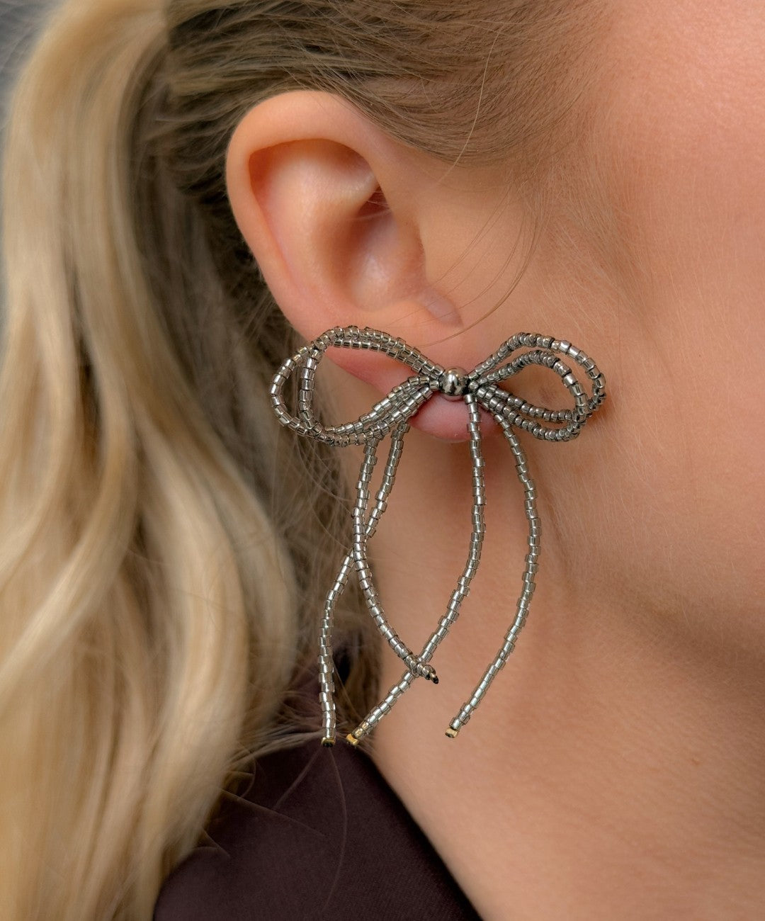 Bows of Joy Earrings Silver