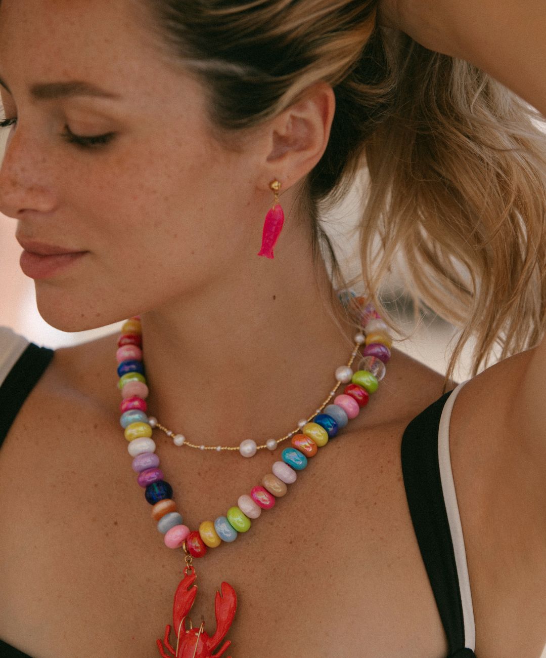 Pesca Earring Pink (1 piece)