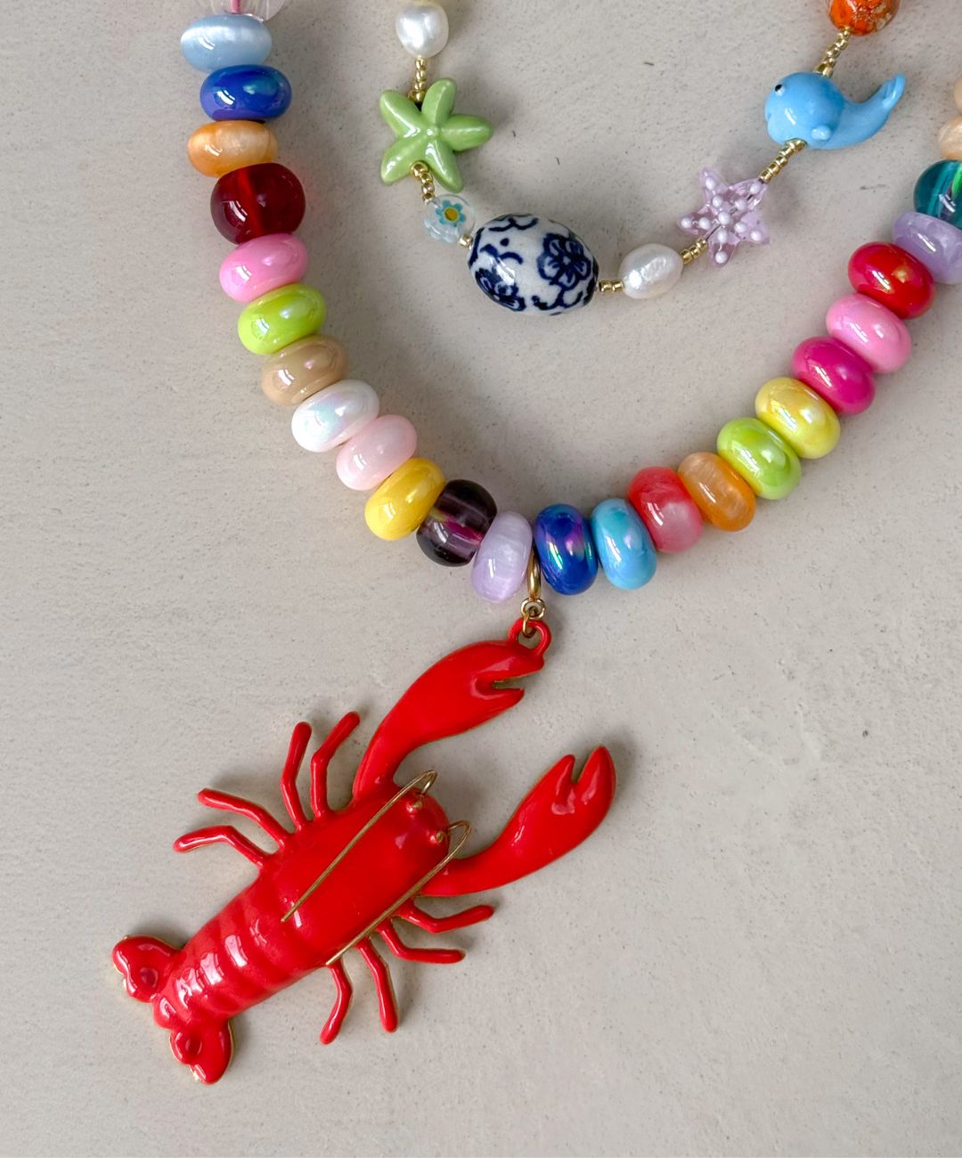 Zomerse dames ketting met kleurrijke kralen