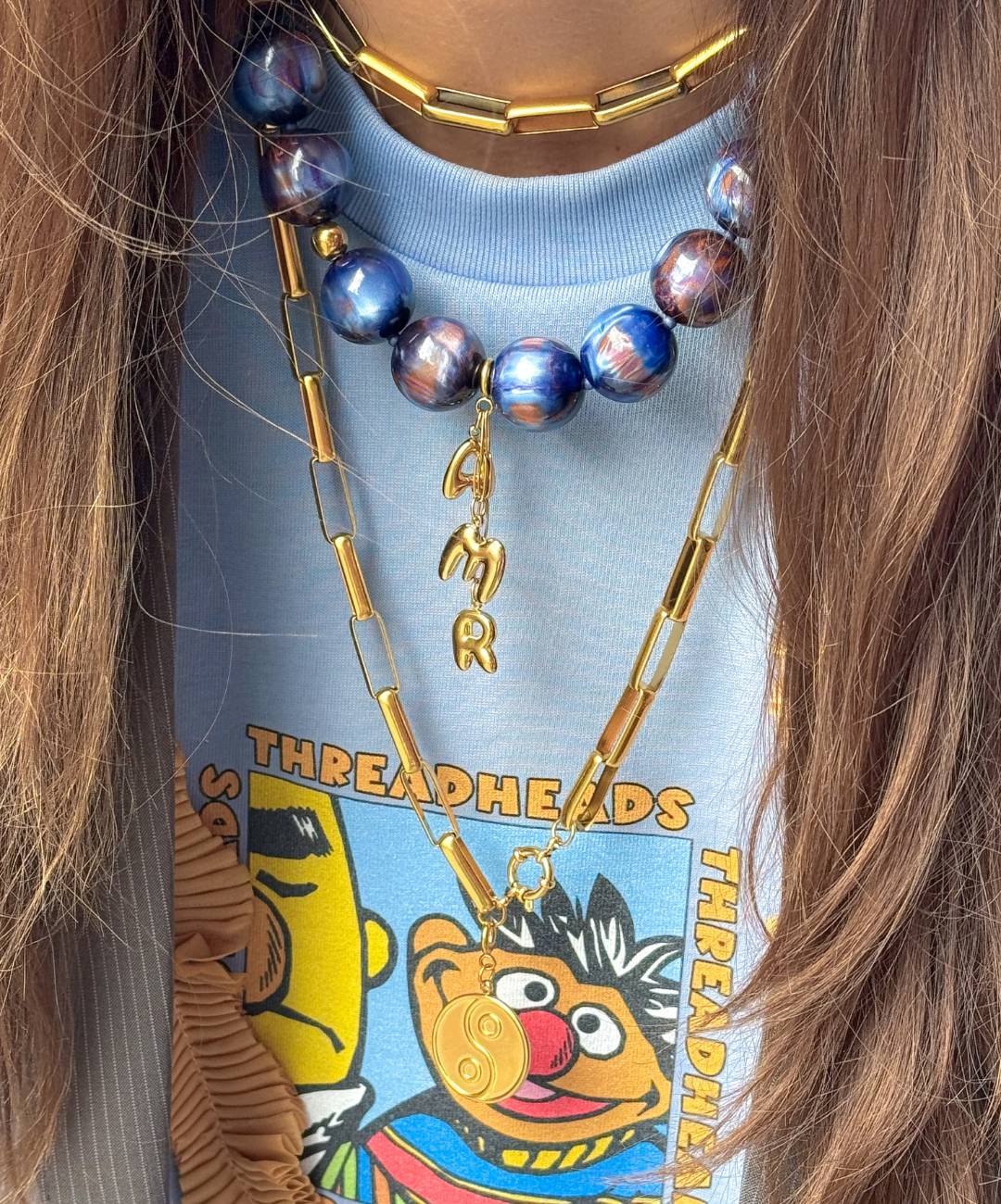 Grote bollen ketting, grote kralen ketting, vrouwelijke sieraden