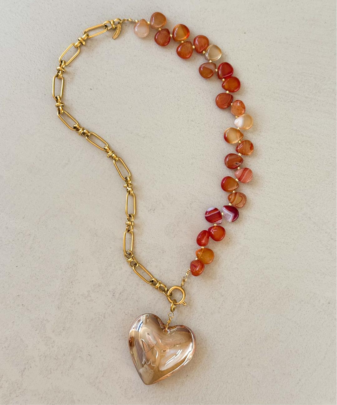 Glowing Heart Charm Brown