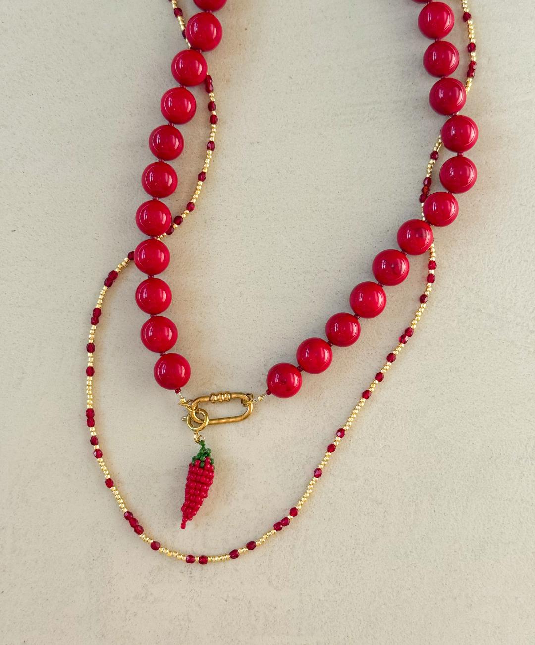 Halo Necklace Red