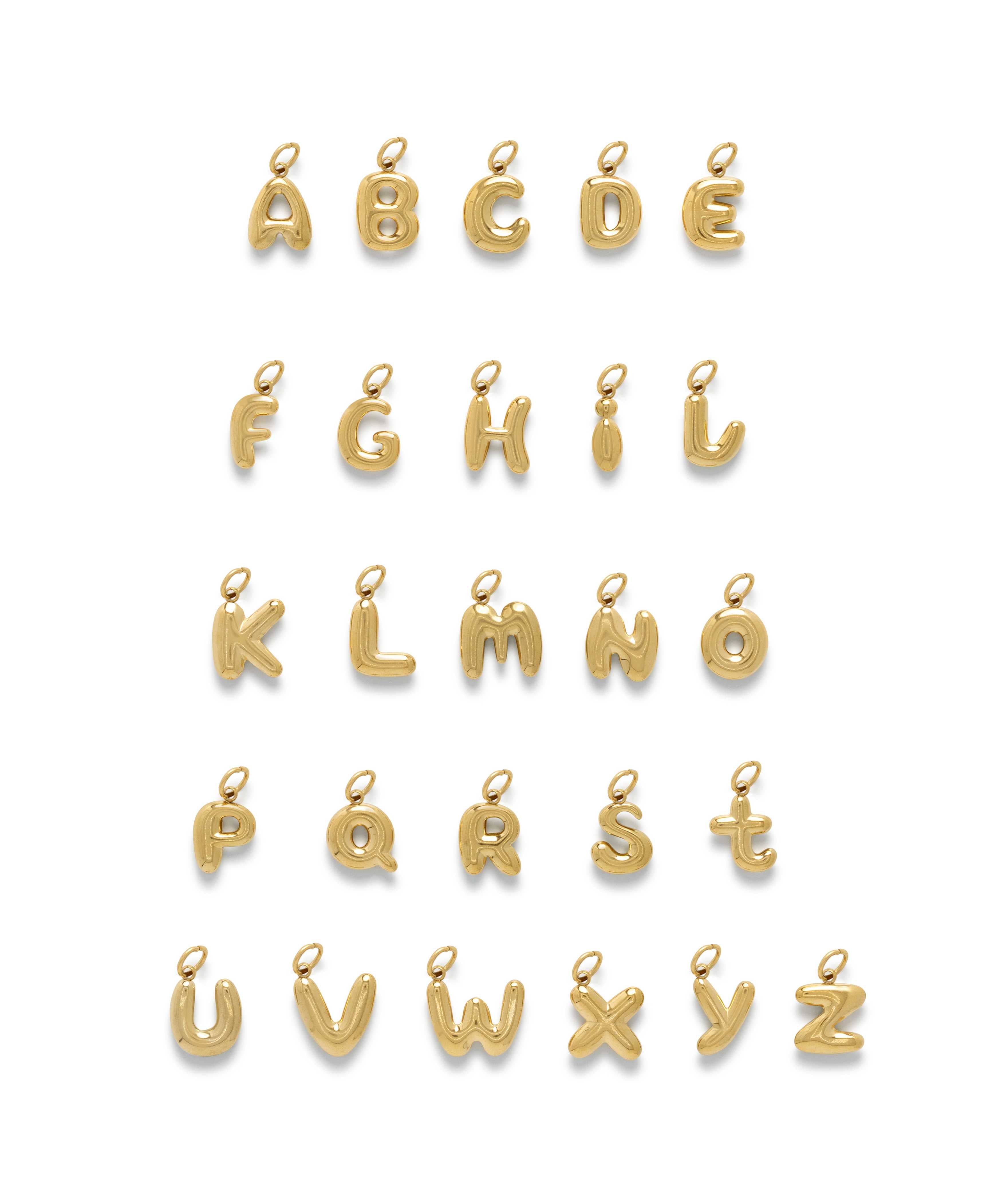 Stacked Bubble Letters Charm