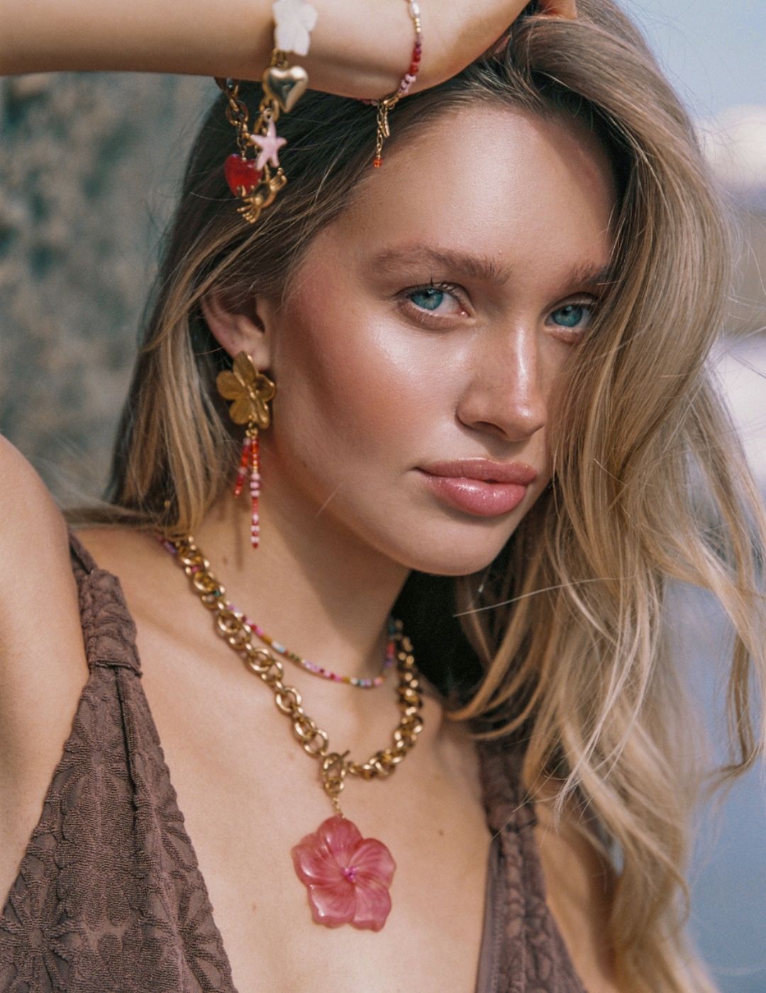 Coral Flower Earrings