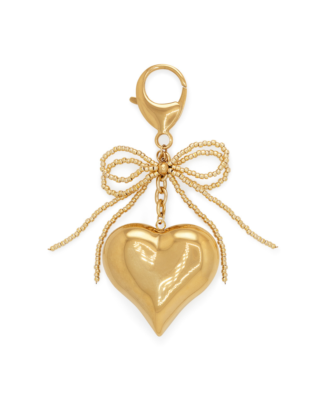 Bow Love Bag Charm Gold