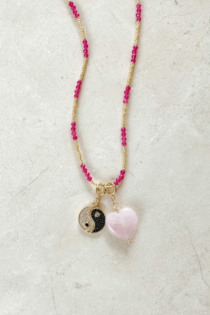 Longing For You Pink Necklace Gold