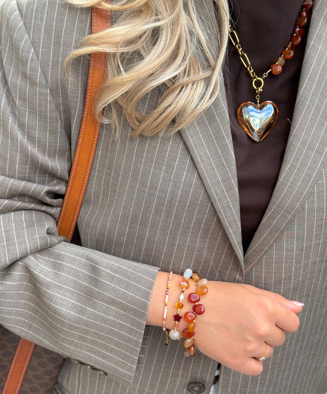 Glowing Heart Charm Brown