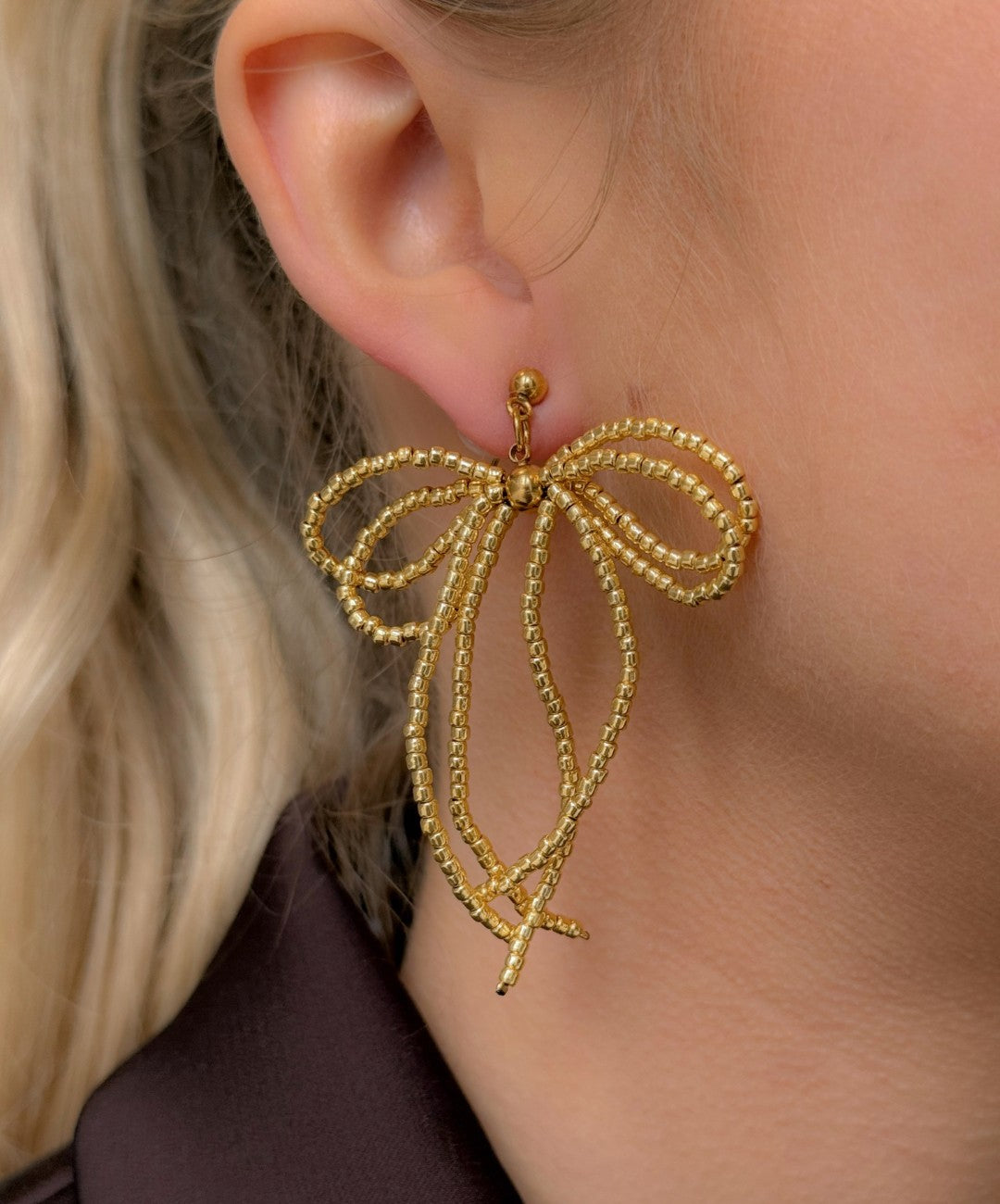 Bows of Joy Earrings Gold