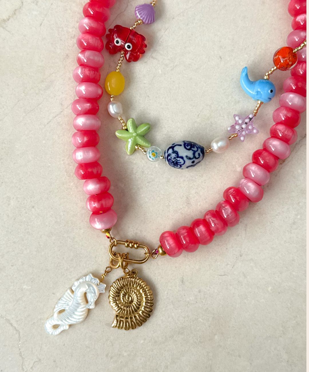 Shell Seahorse Charm