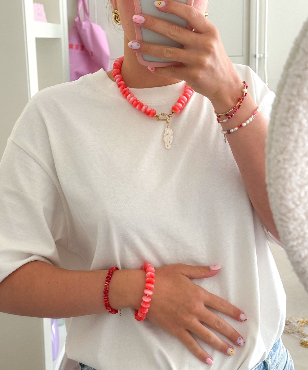 Shell Seahorse Charm