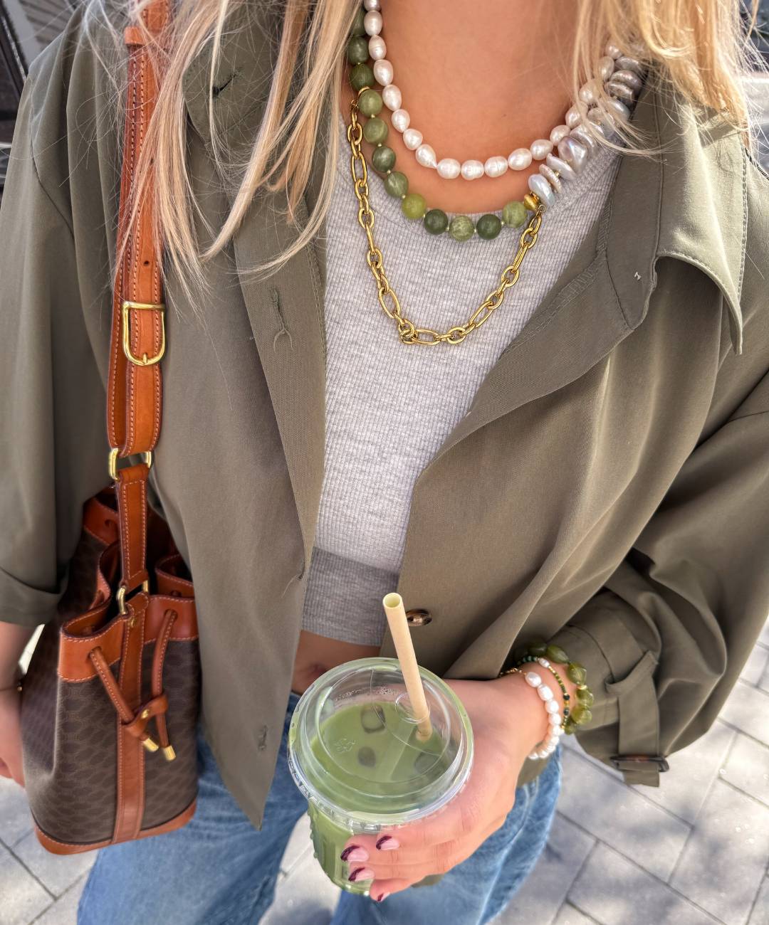 Pistachio Pearl Necklace