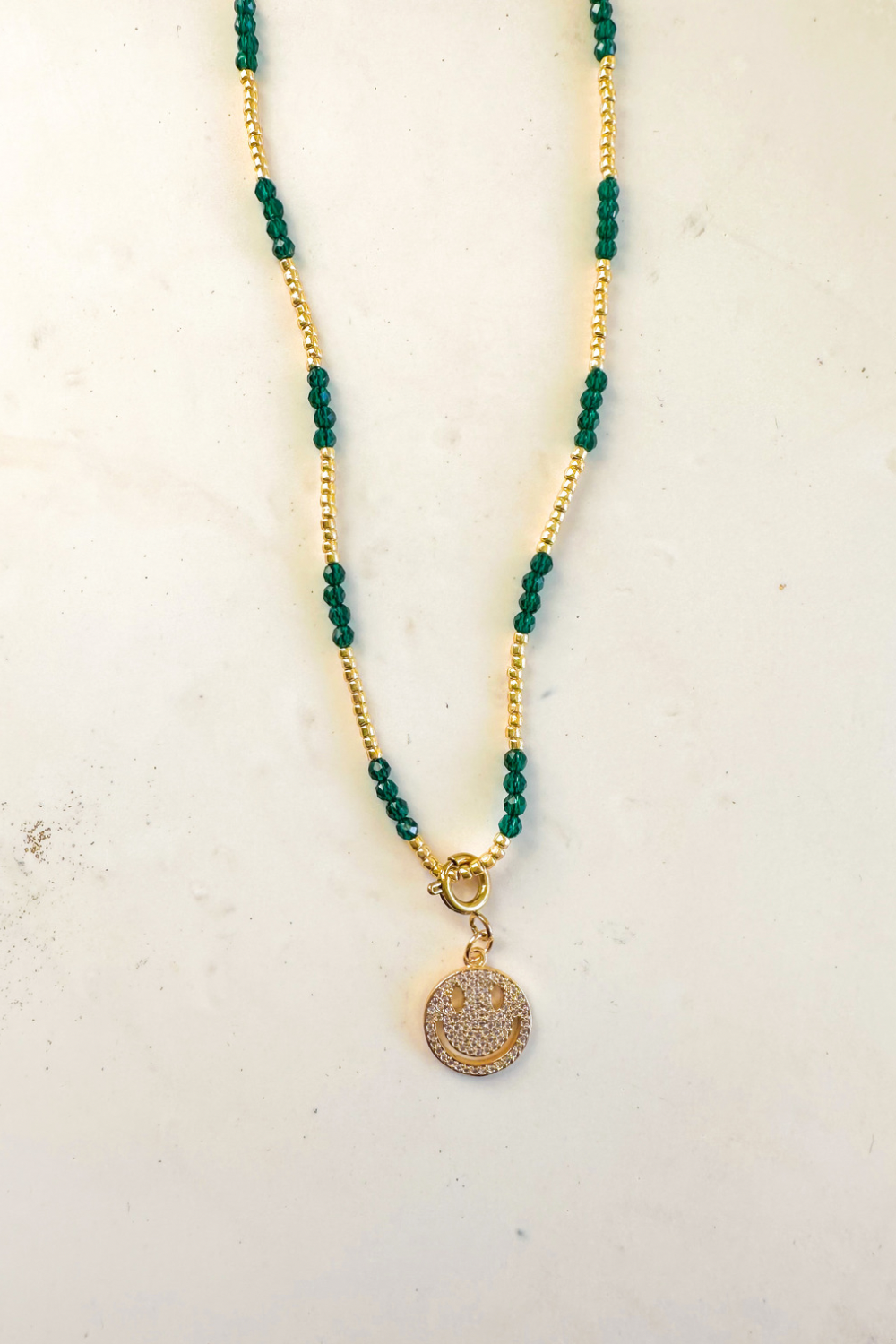 Longing For You Green Necklace Gold