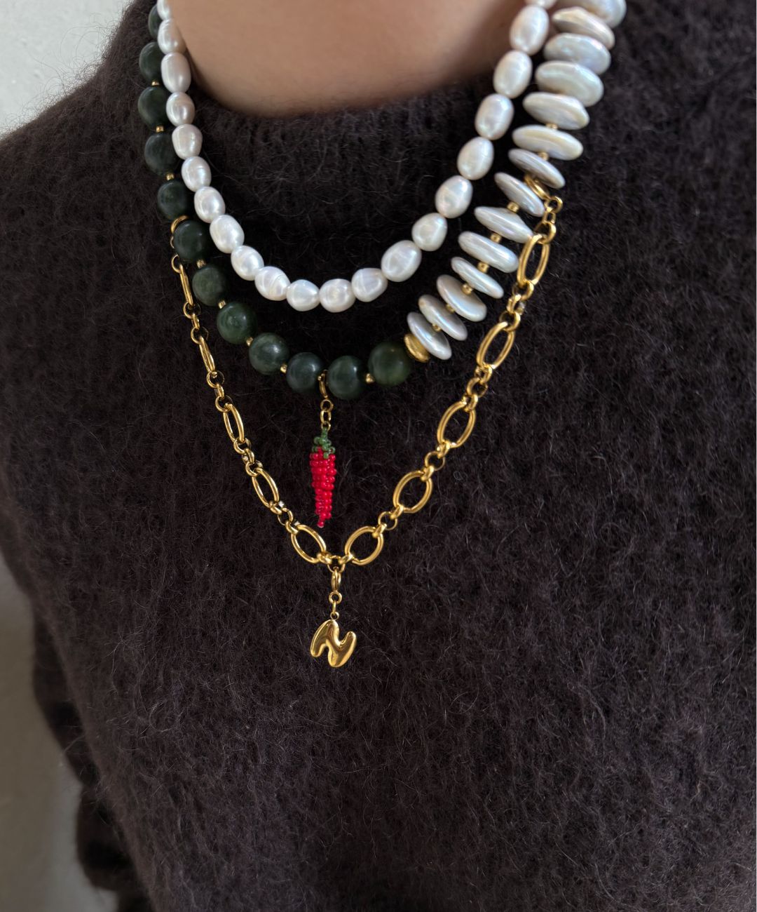 Pistachio Pearl Necklace