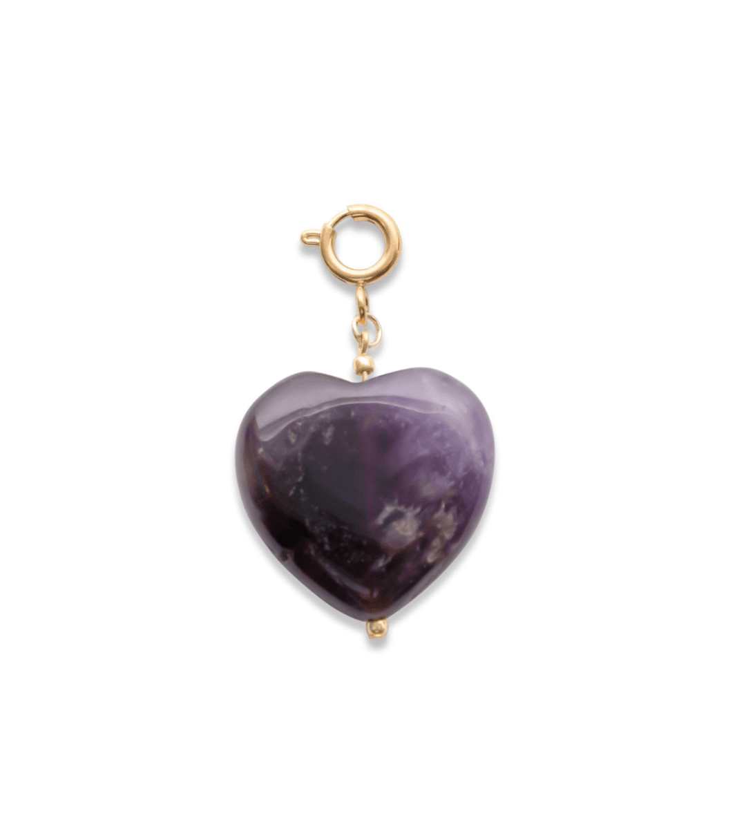 Purple Amethyst Heart Charm