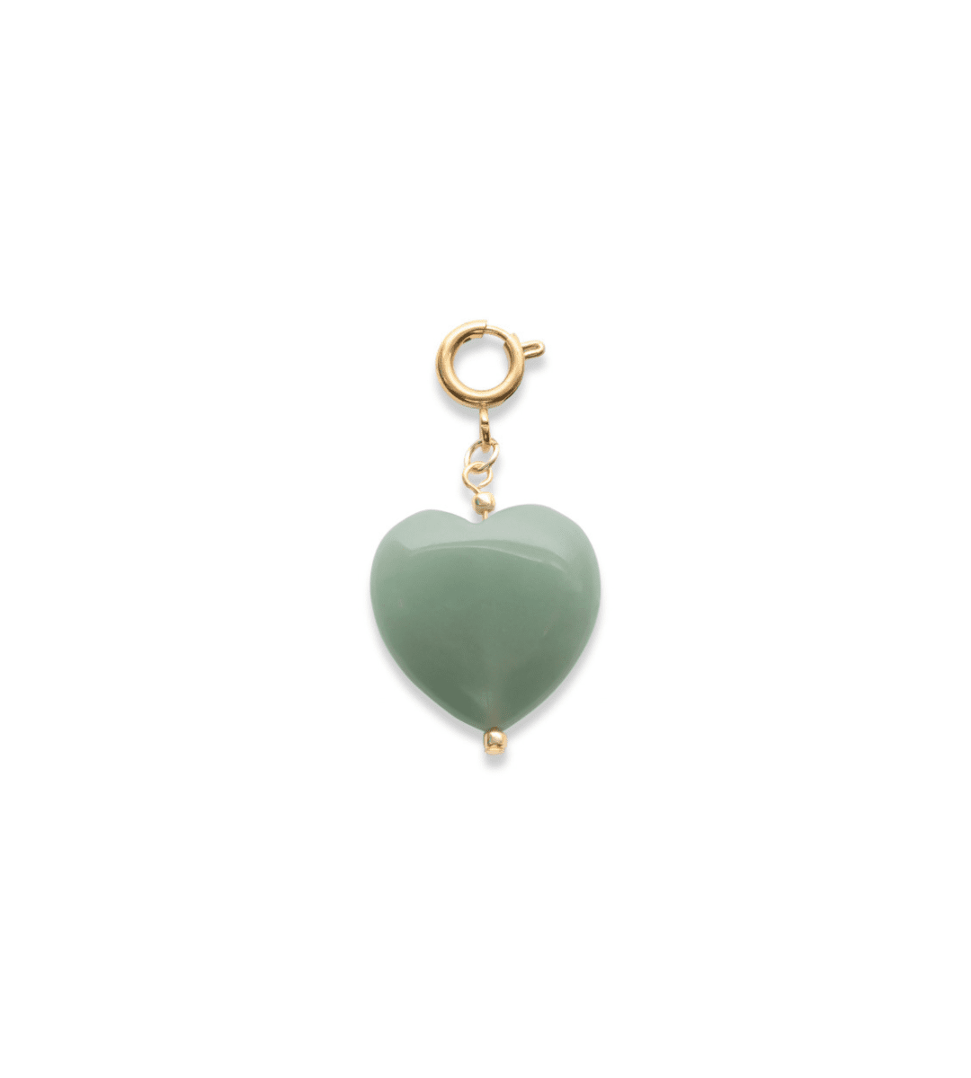 Small Aventurine Heart Charm