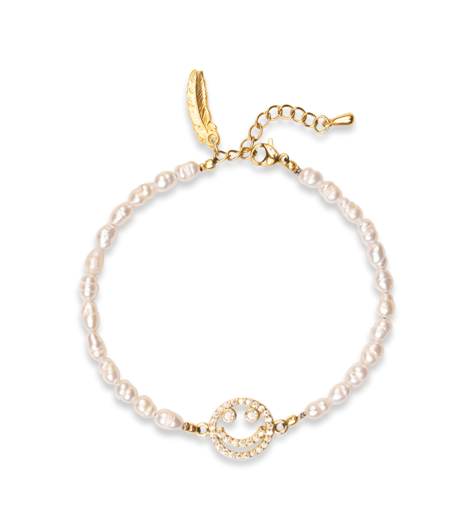 Make Me Smile Bracelet Pearl Gold