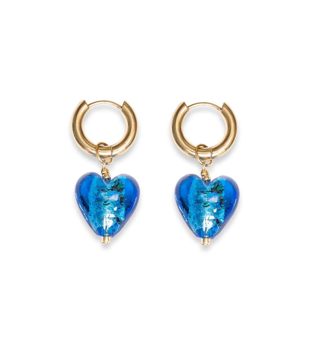 Blue Heart Earrings