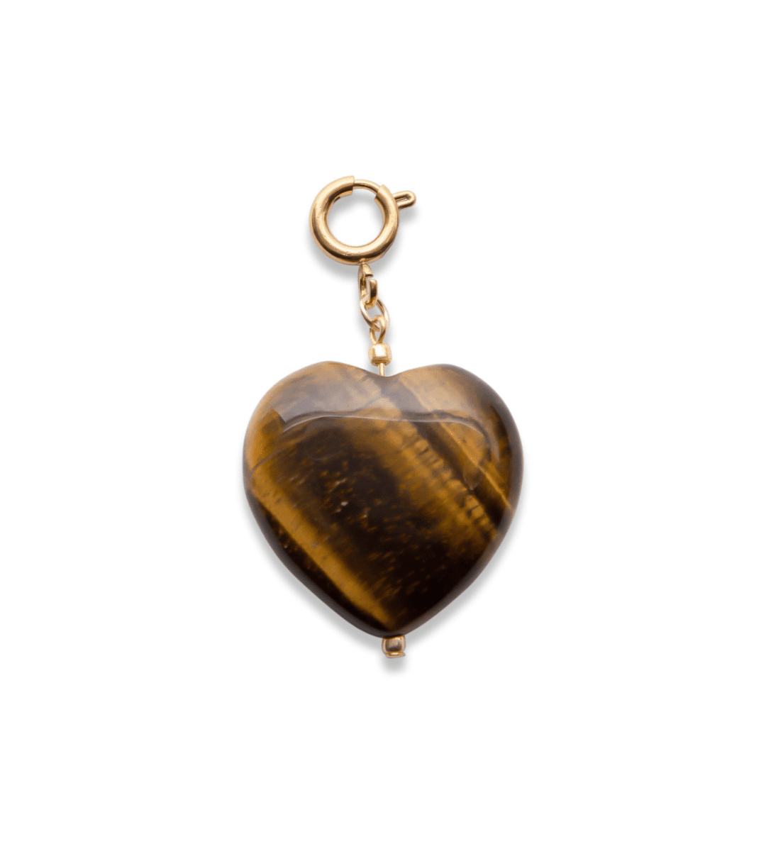 Brown Tiger Eye Heart Charm