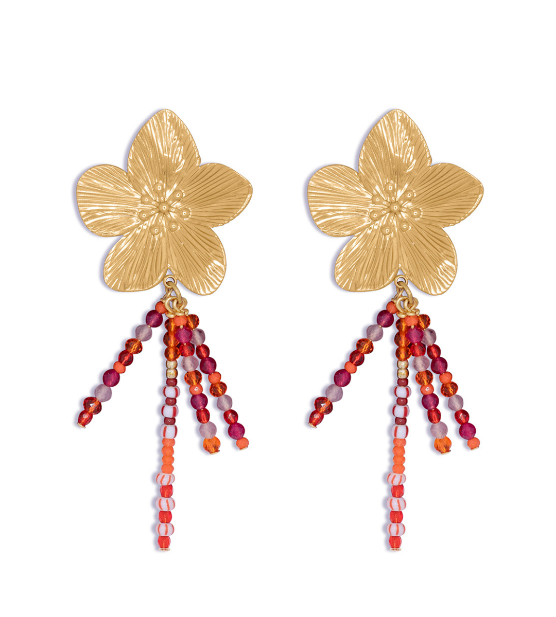 Coral Flower Earrings