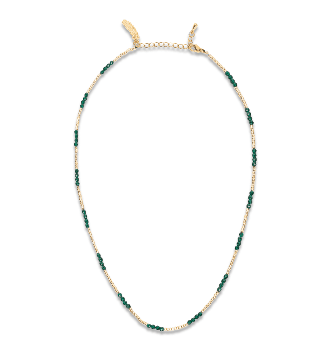 Longing For You Green Necklace Gold